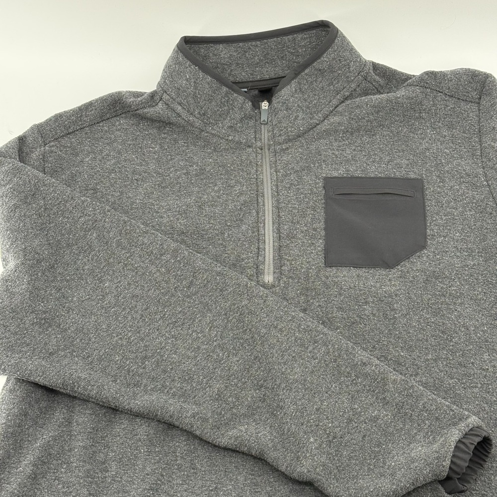 Adidas Mens Fleece XL 1/4 Zip Chest Pocket Pullover Gray Sporty Theme Reg Fit